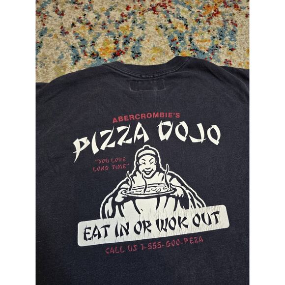 Vintage Y2k Abercrombie Banned Shirt Wong Brothers Pizza Dojo Muscle Size 2XL - Picture 1 of 9